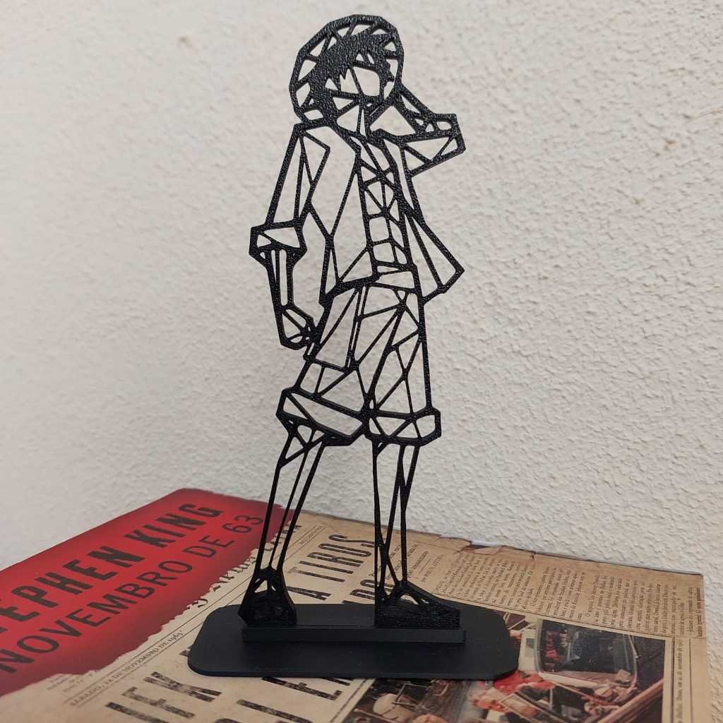 Luffy Low Poly | One Piece | Decoração para Prateleira Estante Mesa Quarto Sala
