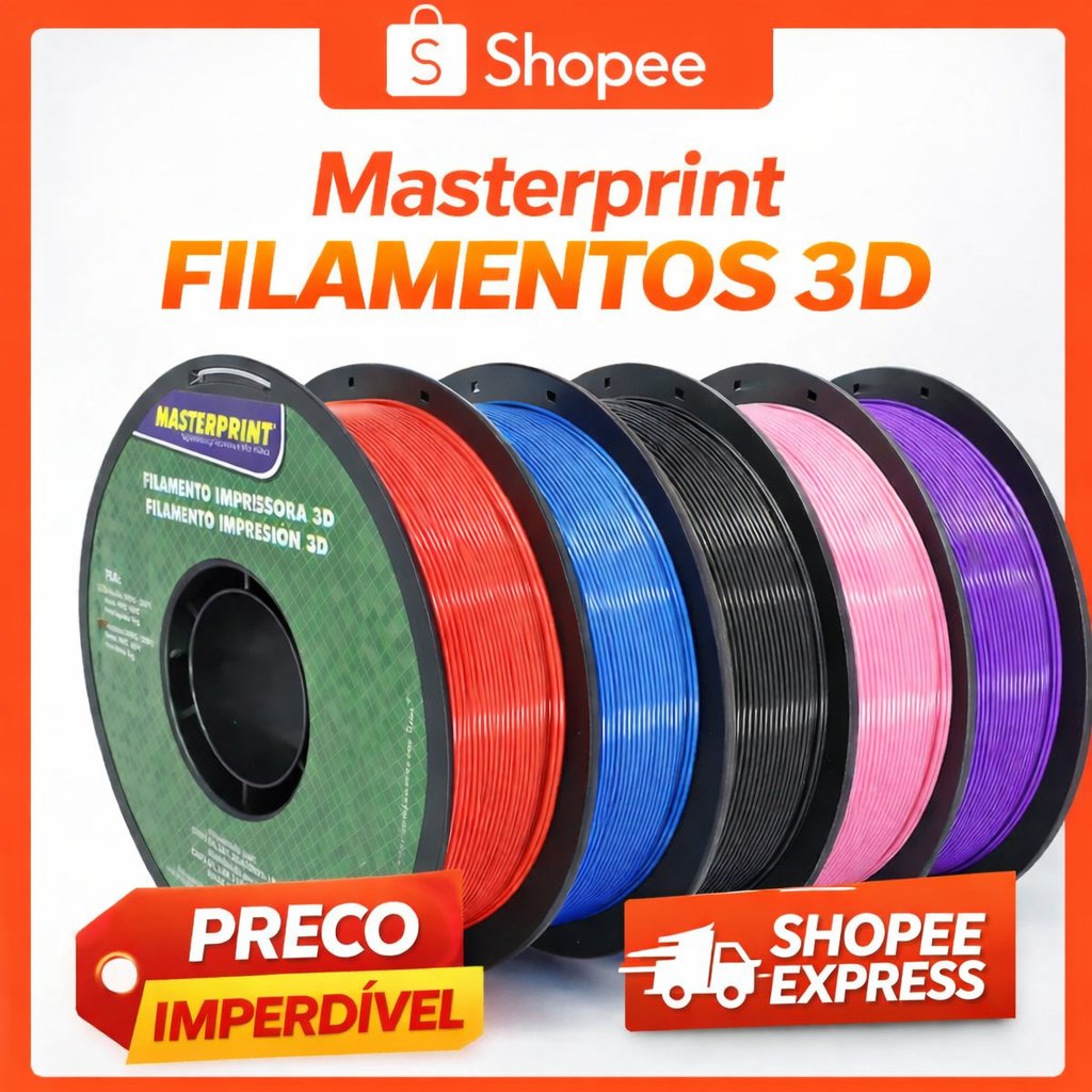 Filamento PETG / PLA MasterPrint Premium 1Kg Impressora 3D Várias Cores