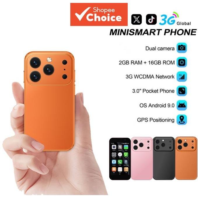 SOYES i17 Mini Smartphone 3.0 Polegadas Android 9.0 2GB + 16GB Dual SIM Câmera Dupla Celular
