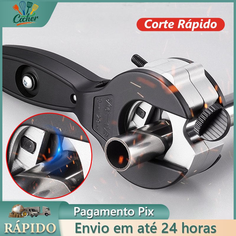 CORTADOR DE TUBO COM CATRACA 1/4 A 7/8 Ferramenta Manual para Cobre, Alumínio, Ferro, Tubos de PVC