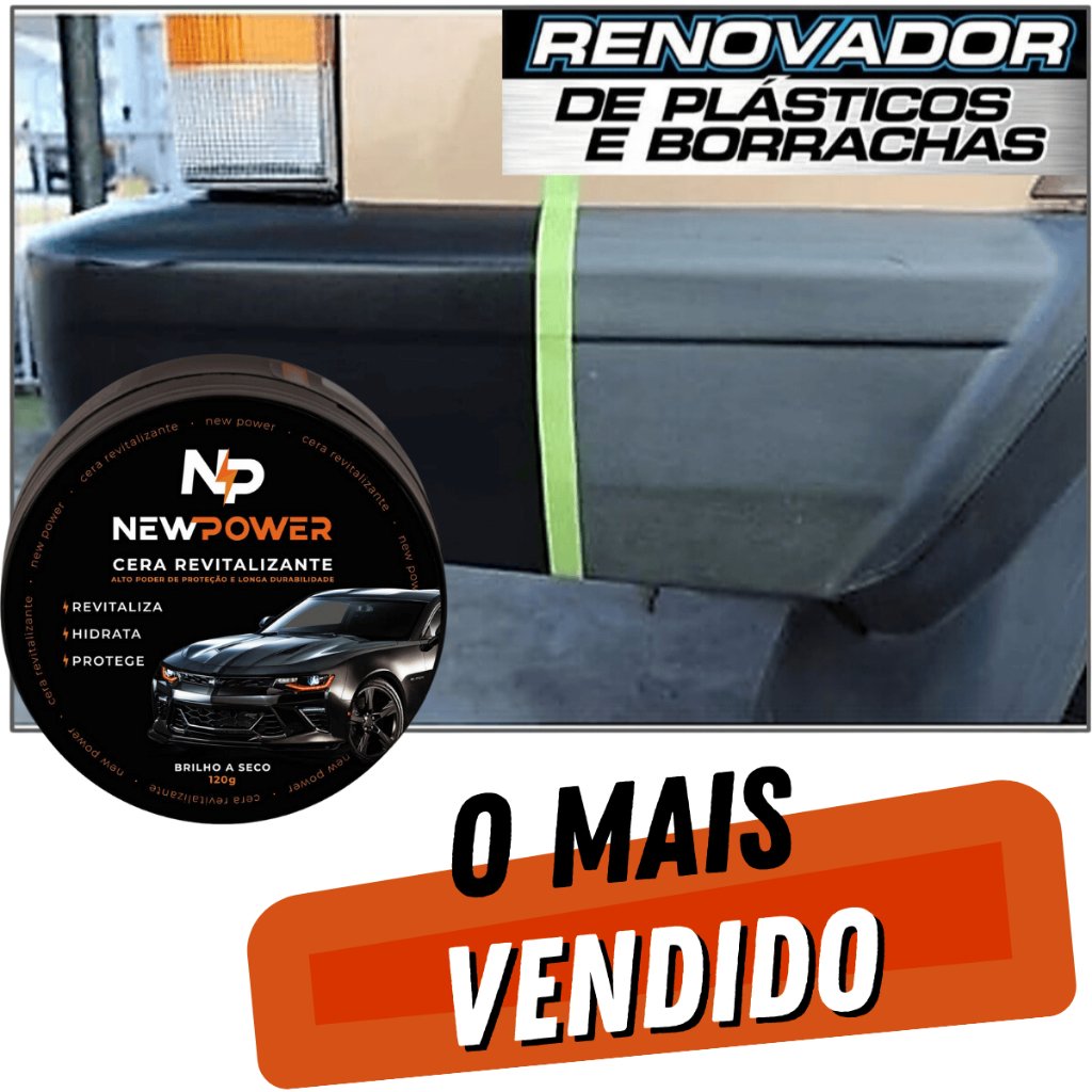 Cera Revitalizante para Plástico, couro, para-choque, vinil + Espuma de Aplicação Envio rápido