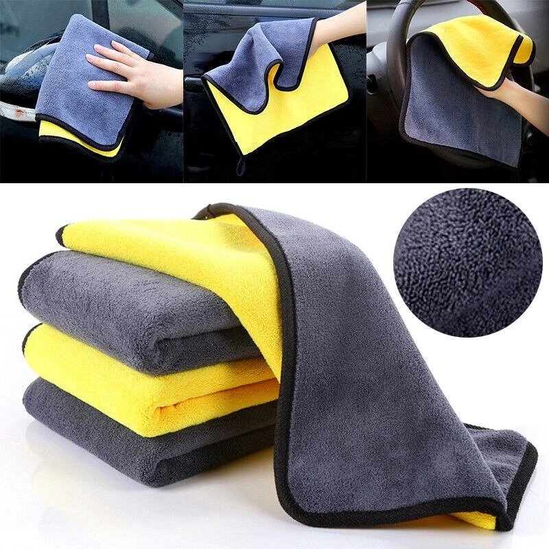 Kit com Ate 6 Toalhas de Microfibra para Limpeza e Polimento de Carros - Tamanho 30x30 cm - Uso Geral