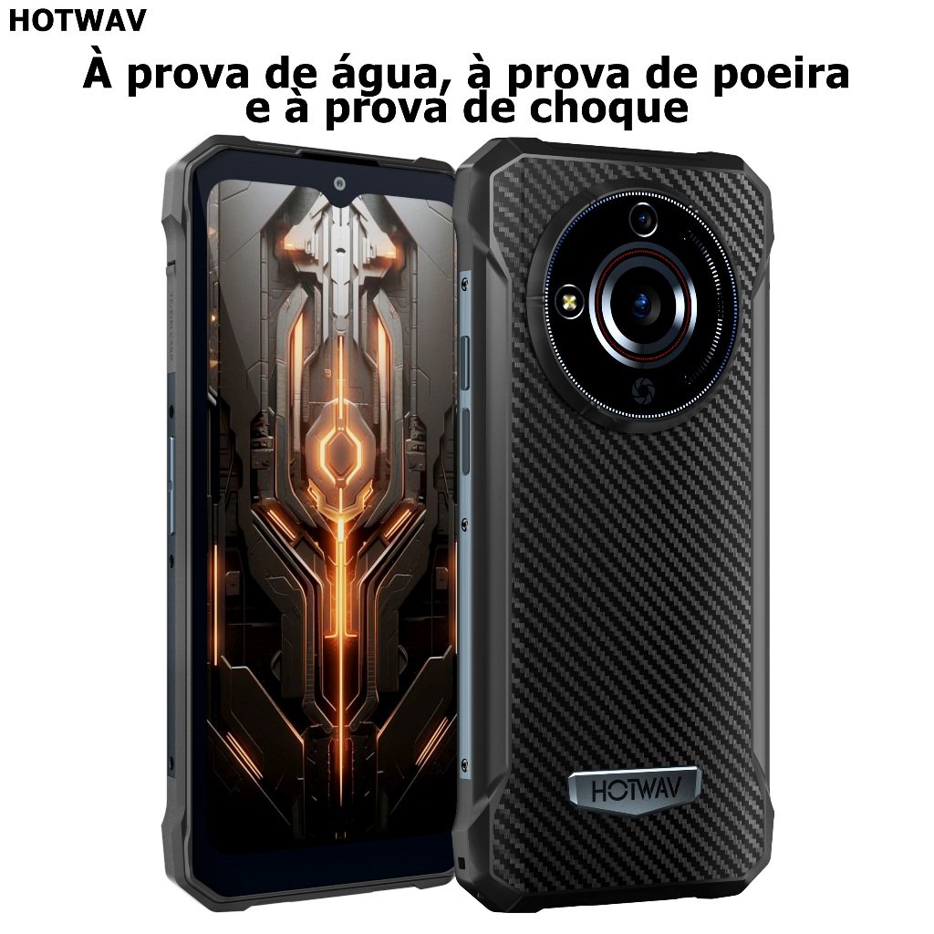 HOTWAV T7 resistencia + prova d'agua 128/4+4gb Estoque Brasil Nota fiscal Preto/laranja Pronto entregar