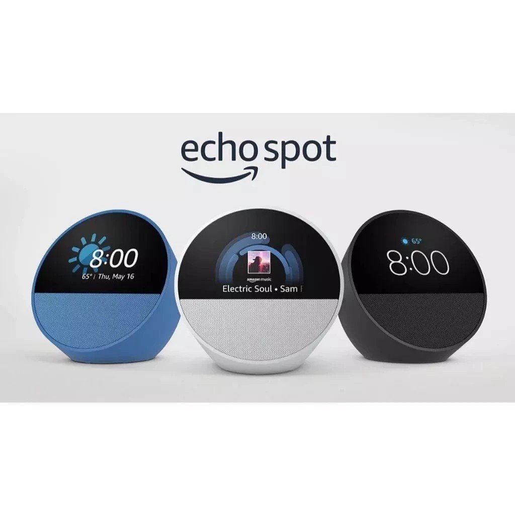 Echo Spot com Alexa Smart Speak (Branco, Preto e Azul)