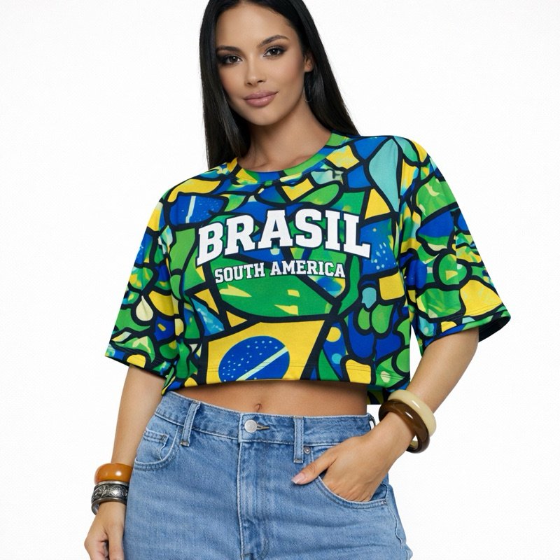 Cropped Oversized Brasil – Copa - Conforto, Estilo e Qualidade