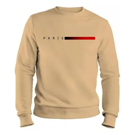 Moletom Gola Careca Paris Flanelado Blusa De Frio