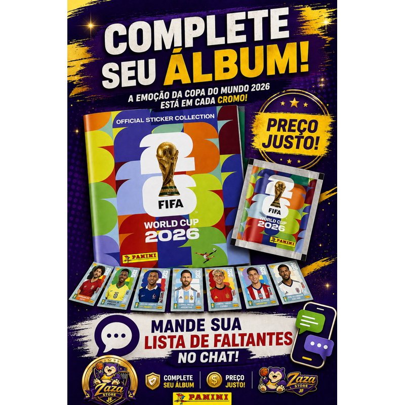 Figurinhas avulsas Copa do Mundo 2026 panini complete seu álbum, mande suas figurinhas faltantes via chat