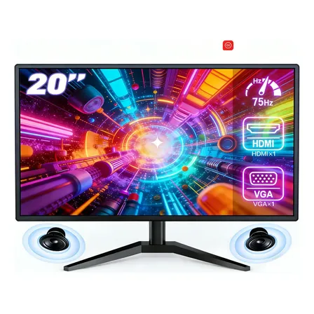 Monitor Gamer Lcd 20 Polegadas Pc,1600x900 Hd,alto-falantes Integrados,100hz,tempo De Resposta 1ms,250cd/m²,72% Ntsc,1000:1,hdmi/vga/auido/dc,bivolt Preto 127/220v