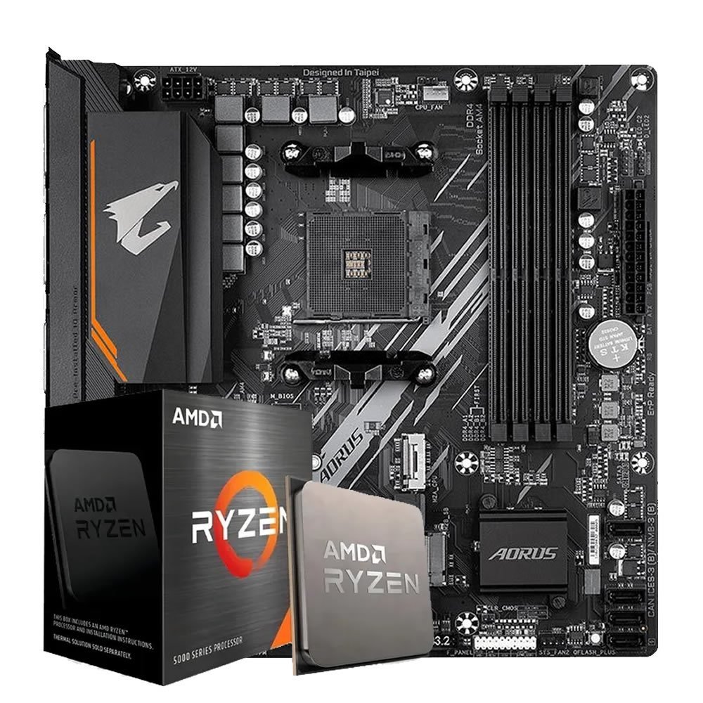 Kit AMD Ryzen 7 5700X e Placa Mãe B550M Aorus Elite Bios Atualizada
