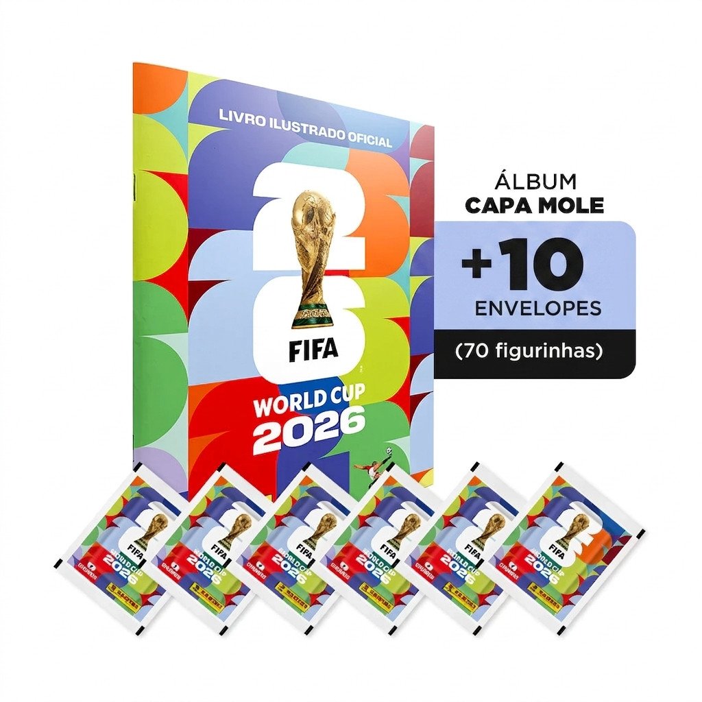 Album Oficial Copa Do Mundo 2026 Fifa + 70 Figurinhas Capa Mole