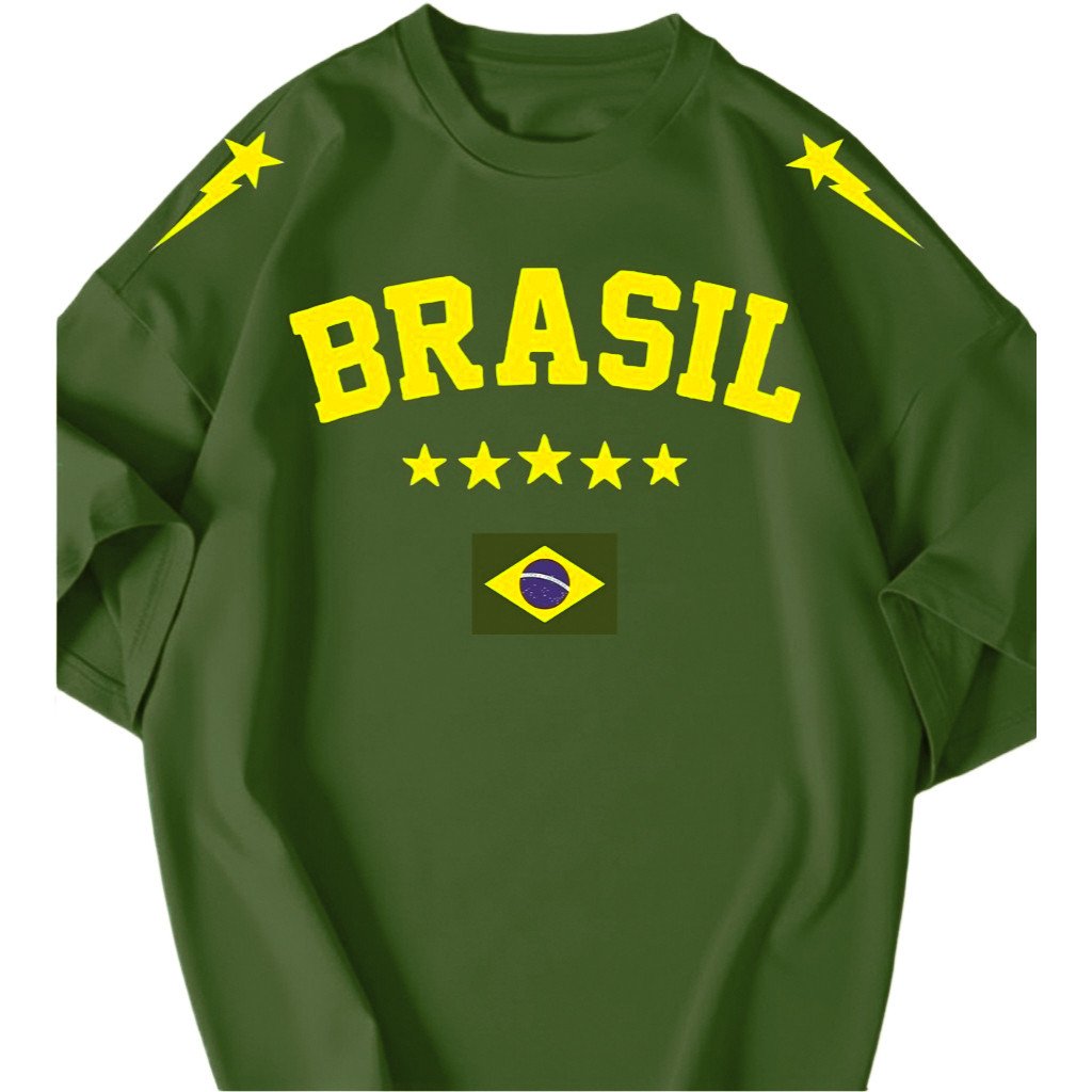 Camisetão Oversized Unissex Brasil Seleção Copa Streetwear Estilosa 100% Algodão Premium