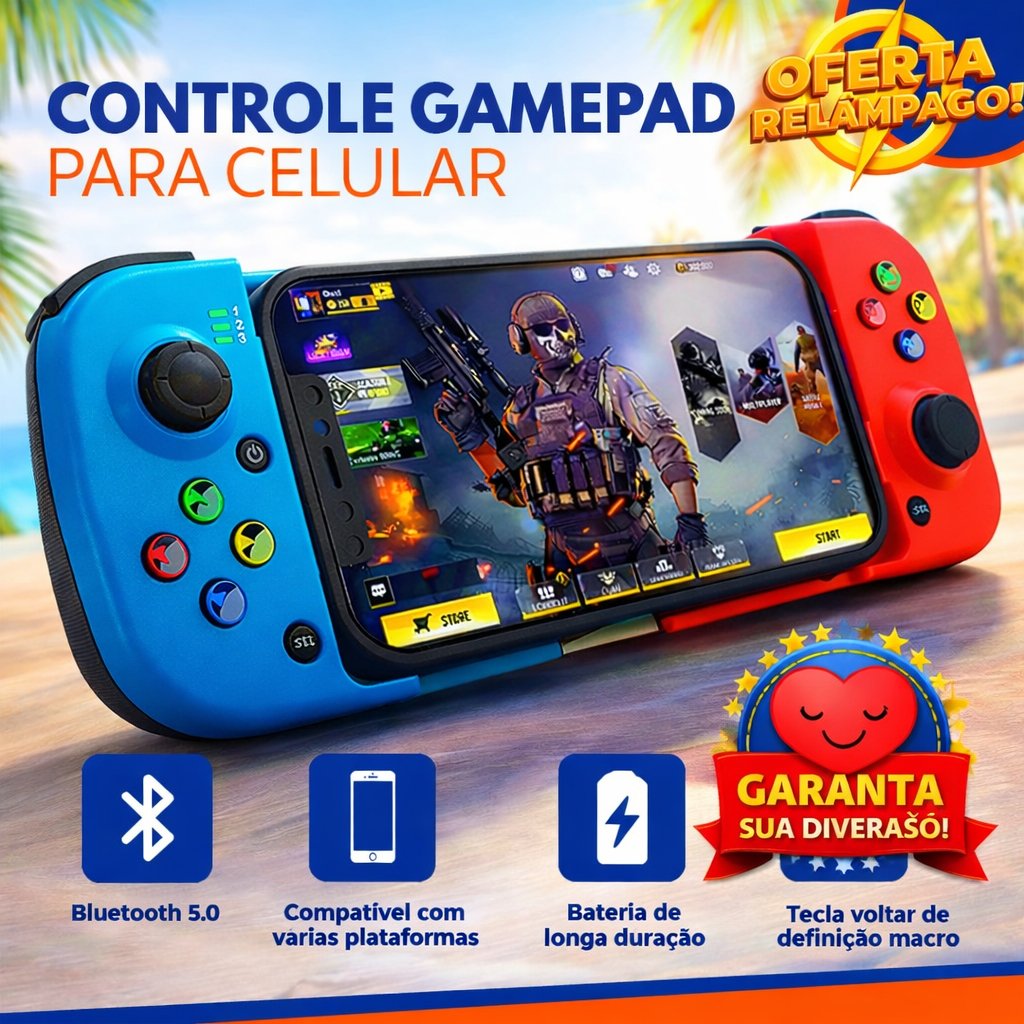 Controle Gamepad Bluetooth 5.3 Sem Delay joystick Retro Game Sem Fio Recarregável Android/iOS/PC