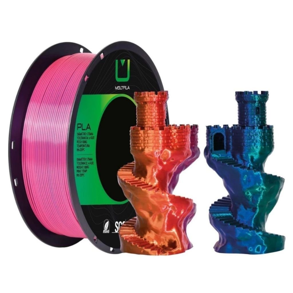 Filamento para Impressora 3d Pla Tri Color Multfila 1kg 1.75mm Diversas Cores