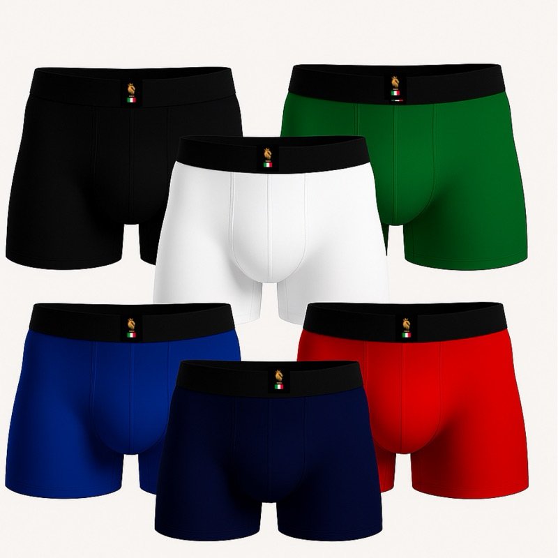 Cueca Boxer Microfibra Kit 6 unidades Com forro 100% Algodão  -Lançamento Cueca adulto Premium básica Preta e Branca