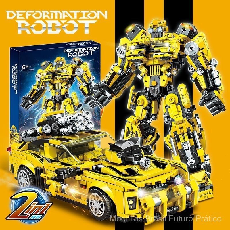 Compatível com Brinquedos LEGO Transformers Modelo de Montagem Gigante Blocos de Construção Bumblebee Optimus Prime Pres