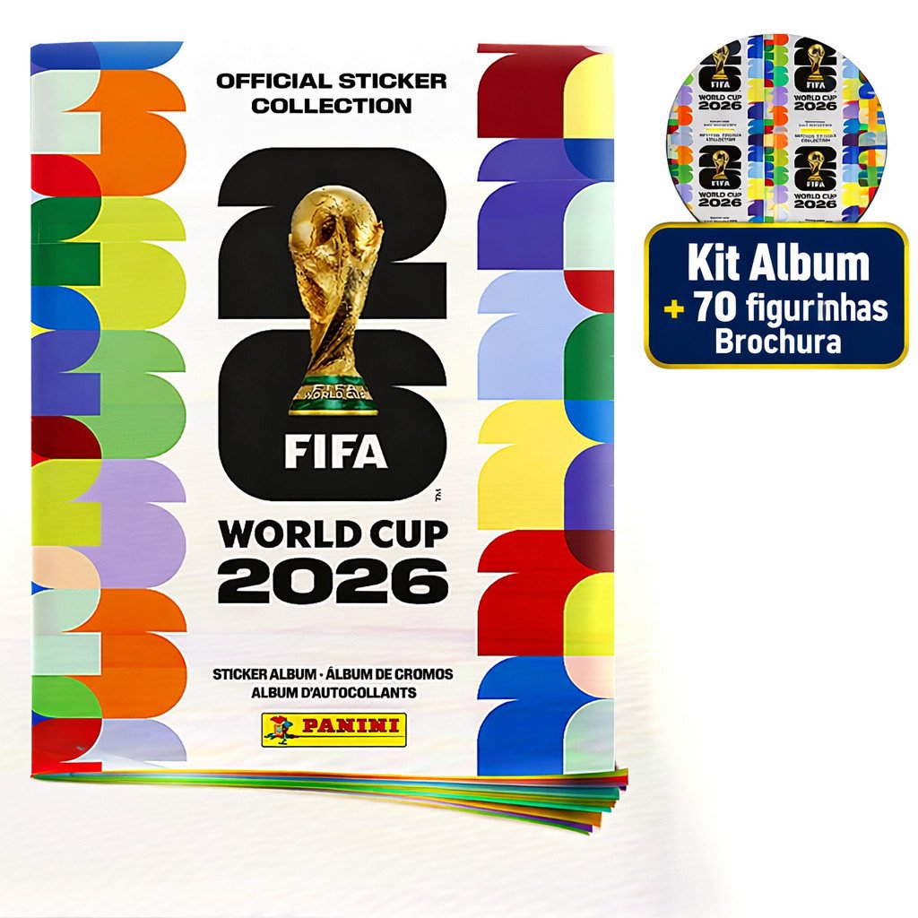 Kit Album Oficial + 70 Figurinhas Copa Do Mundo 2026 - Livro Album Capa Dura / Brochura
