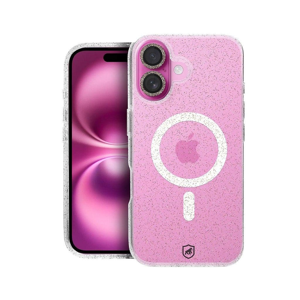 Capa Case Capinha MagSafe Glitter Gshield p/ iPhone 16 Protetor de lente Brilho Magnético