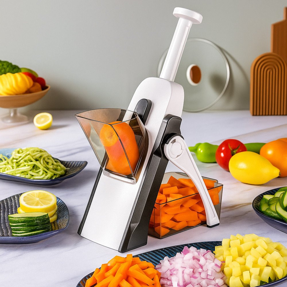 Cortador de Legumes e Verduras Fatiador Mandoline 5 Funções Para Cortar Batata e Vegetais Cozinha