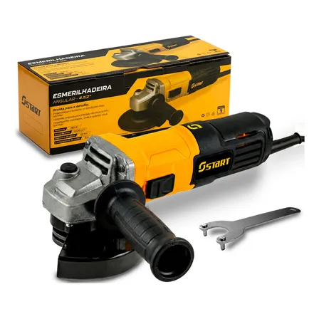 Esmerilhadeira Lixadeira Angular Profissional 780w 115mm 11000rpm Elétrica 60hz St-2444 Start Amarelo 220v
