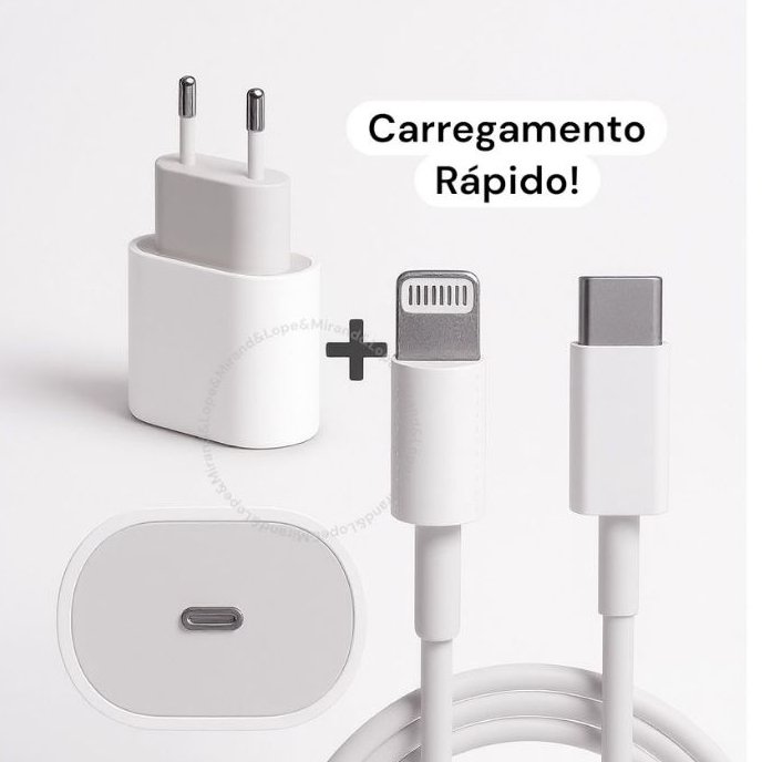 Carregador Turbo Fonte com Cabo Carregamento Rápido 35W