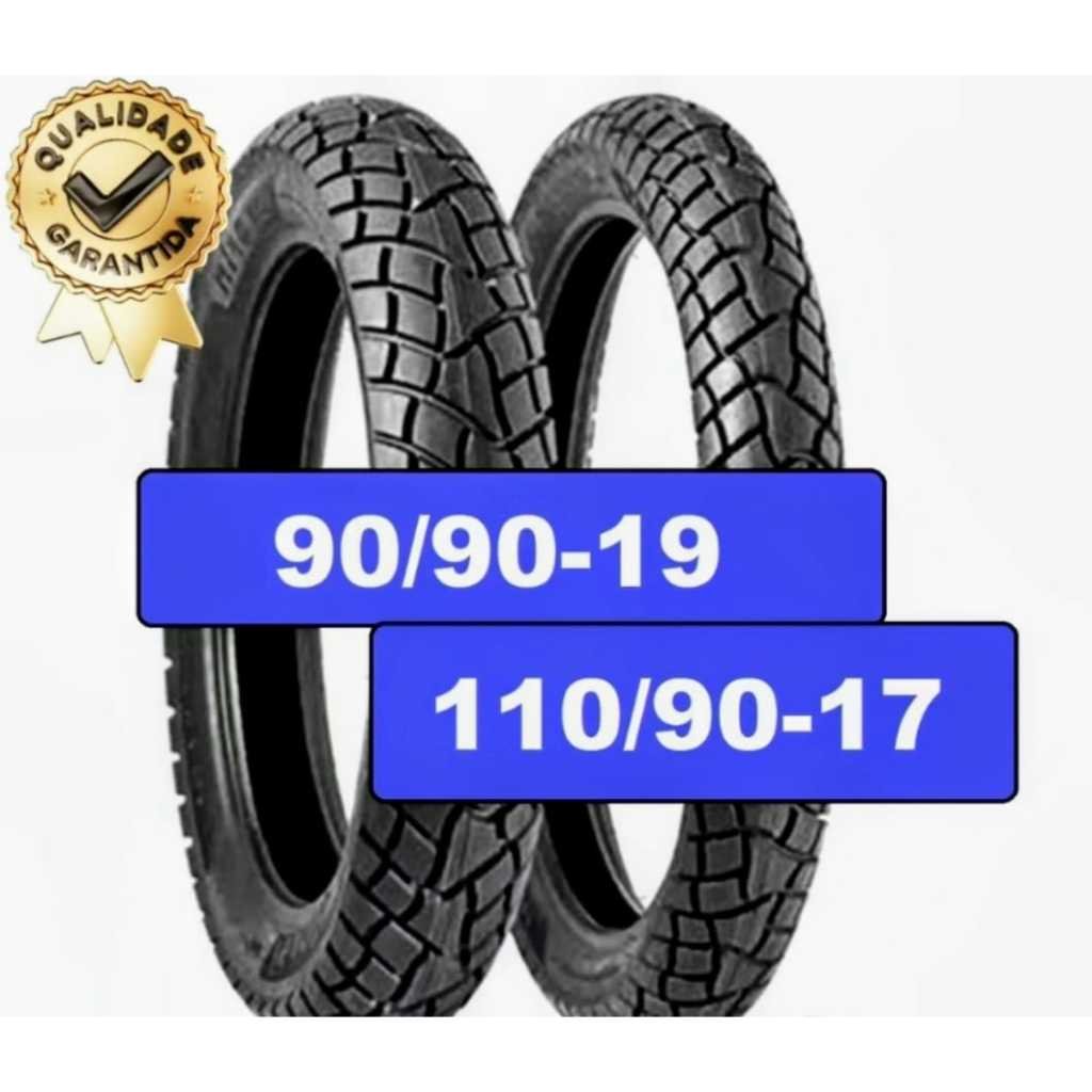 PAR DE PNEU BROS  DIANTEIRO+TRASEIRO PREMIUM 110/90-17 90/90-19 Tr300 | Bros150 160 crosser XRE