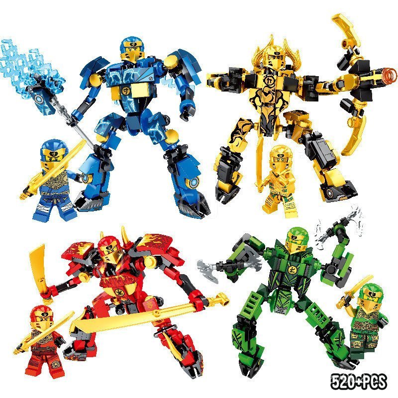 Blocos de Montar Compatíveis com Lego Ninjago, Série Armadura do Lloyd, Brinquedos de Quebra-Cabeça para Meninos