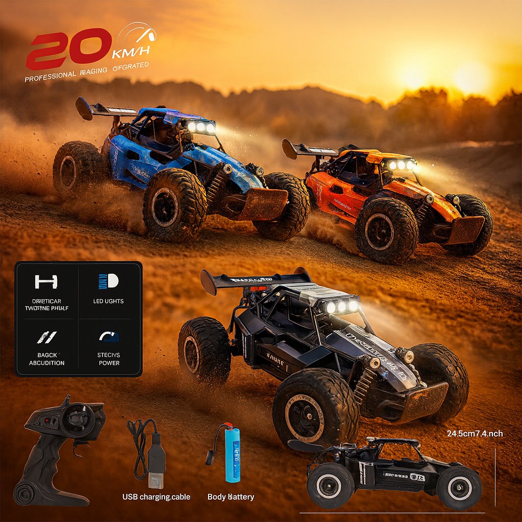 Carrinho Controle Remoto Trilha Recarregável Brinquedo Jeep Off-road Escala 1:16 Pneus Borrachudo