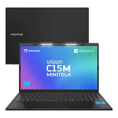 Notebook Positivo Vision C15m De 15.6  Full Hd Com Minitela, Intel Celeron N4500, 8gb Ram E 128gb Ssd Cinza