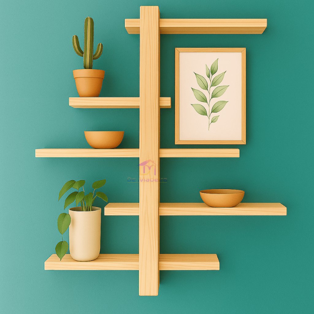 Prateleira Nicho C/5 Andar Rack Decorativa Madeira Maciça Plantas Sala, Quartos e Quintal e Plantas