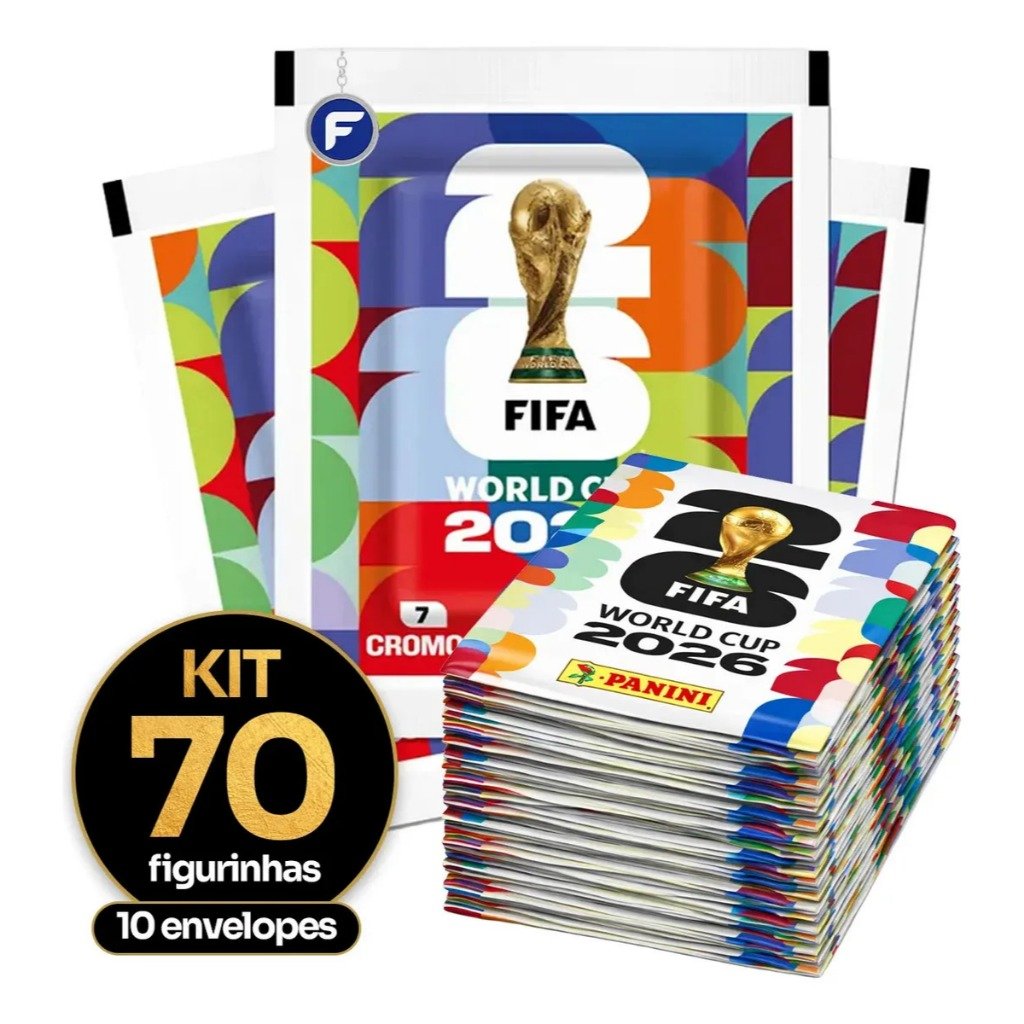 Kit 70 Figurinhas Para Completar Seu Álbum da Copa 10 Envelopes