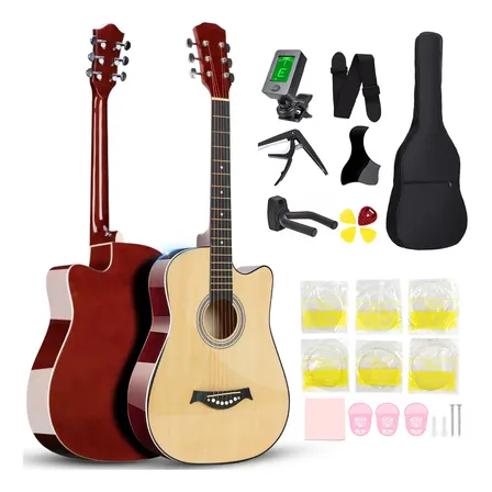 Kit 38in Violão Acústico Clássico Iniciante Afinador+estojo