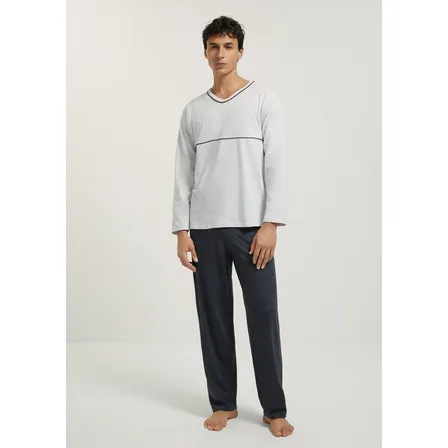 Pijama Longo Masculino Hering Básico Liso Inverno Conforto