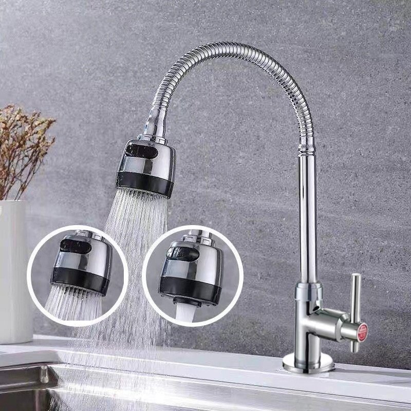 Torneira Gourmet Cozinha Parede Luxo Inox  1/4 de volta-