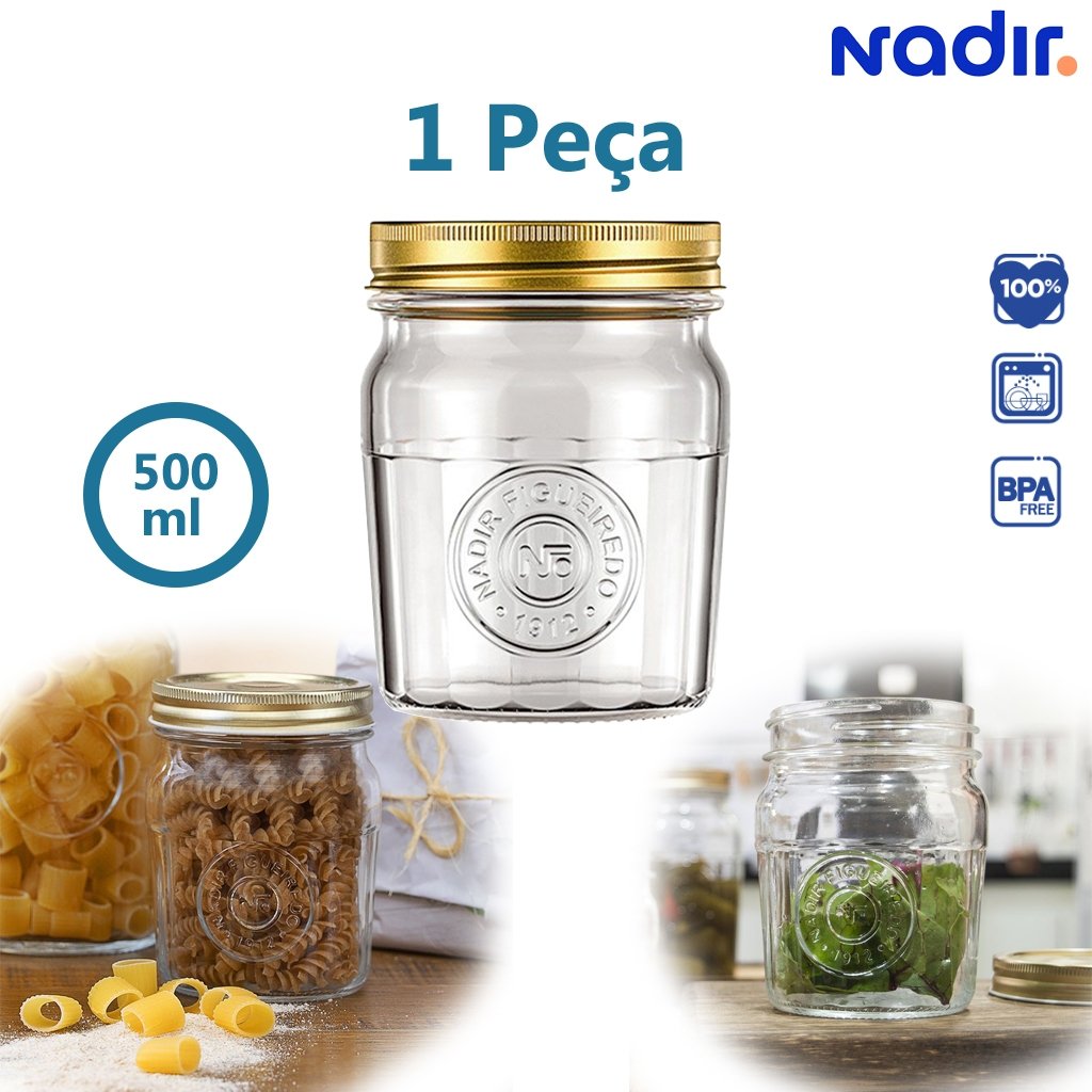 Pote Americano Nadir Vintage 500ml p/Mantimentos