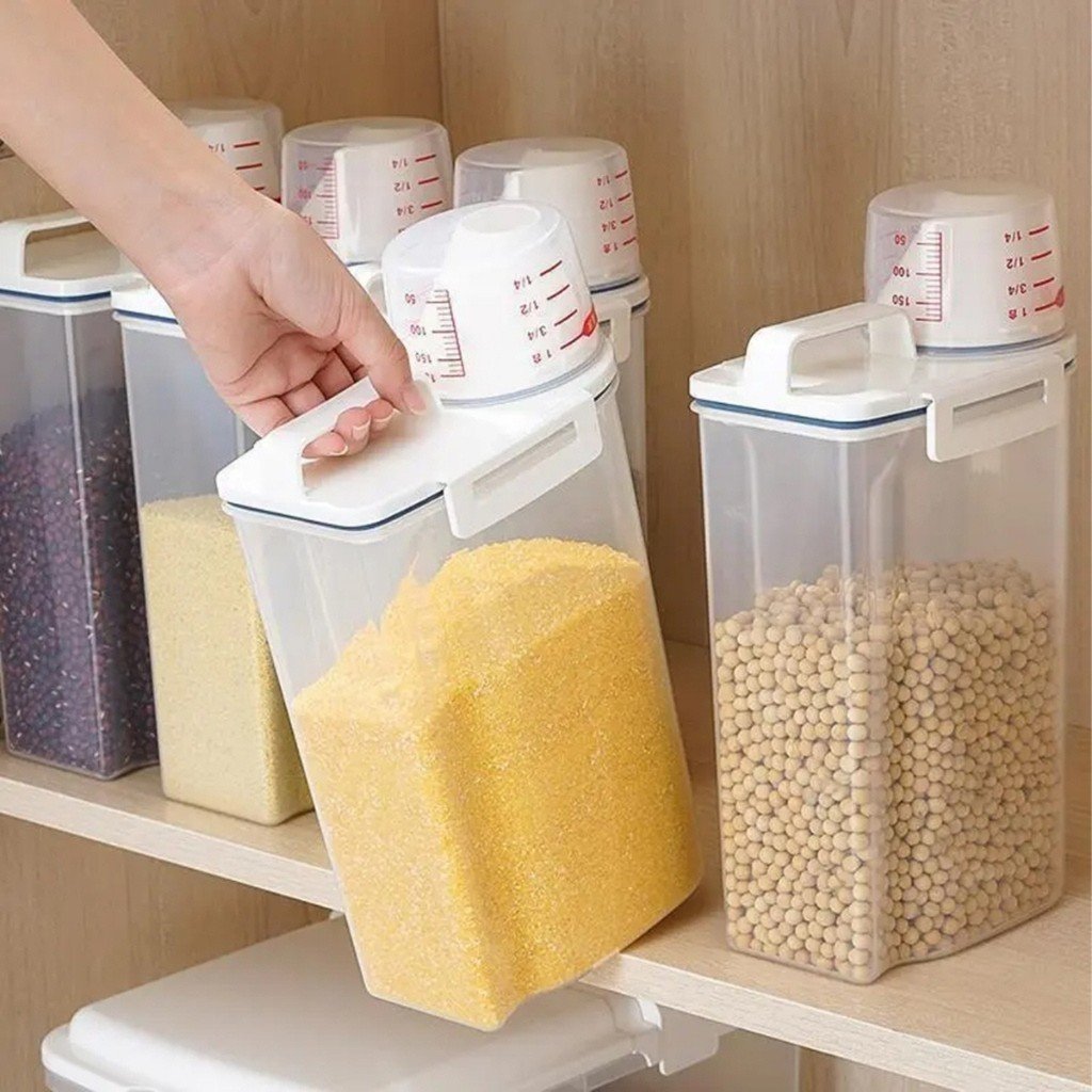 Pote Hermético Organizador Com Medidor Para Alimentos Mantimentos 2L