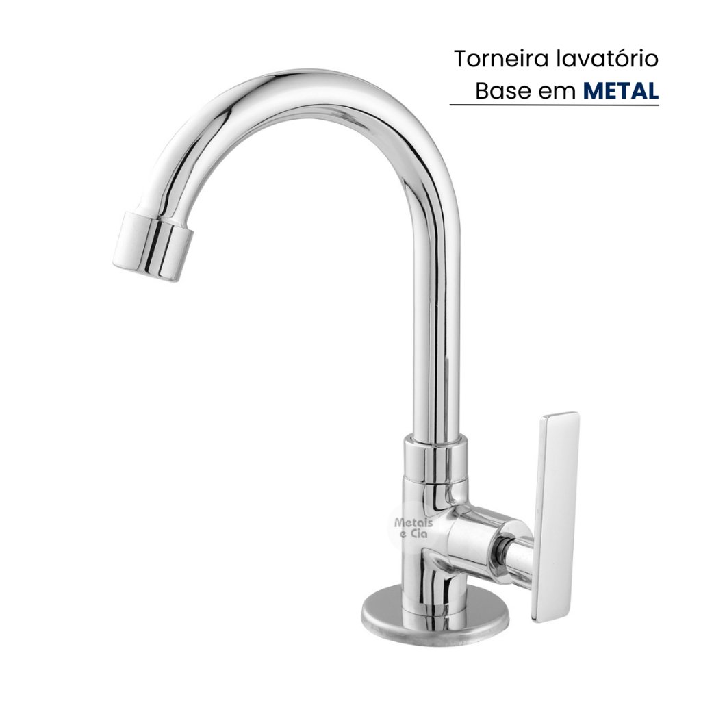 Torneira Banheiro Lavatório De Mesa 1/4 De Volta C73 Cromado Inox