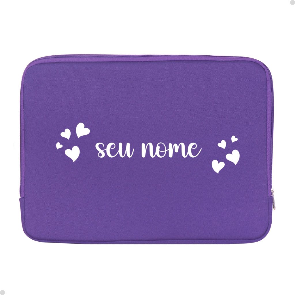 Bolsa Notebook Personalizada Com Seu Nome Corações Lançamento Super Desconto