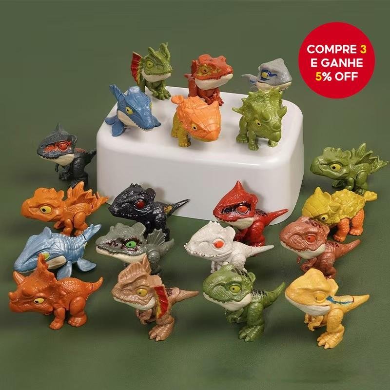 Brinquedo Dino Animal Fofo-T-Rex Triceratops Dedo-Morder Criativo Viral Brinquedos Infantis Aniversário