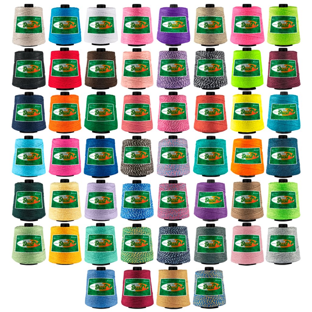 KIT 26 ROLOS BARBANTE ECO BRASIL 1Kg Fio 6 - ATACADO - Crochê Artesanato Tricô Macramê - Linha Completa Cores