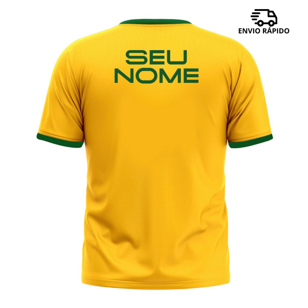 Blusa Brasil Copa do Mundo 2026 Personalizada Algodão Unissex Confortável