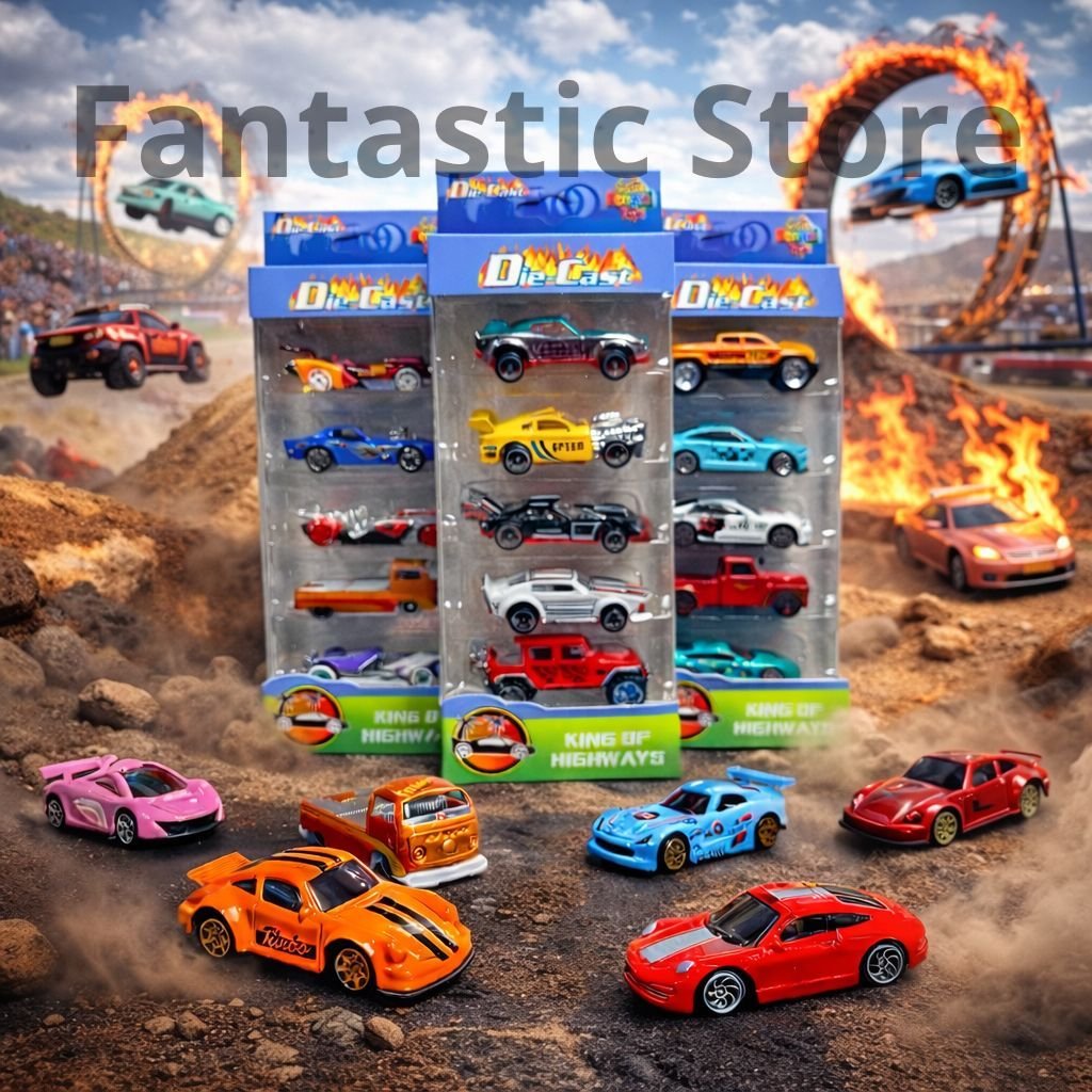 Kit 5 Carrinhos de Ferro Estilo Hot Wheels | Brinquedo Infantil Colecionável