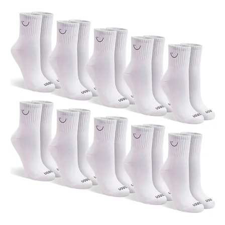 Kit Com 10 Pares De Meias Cano Médio Algodão Usee Brasil