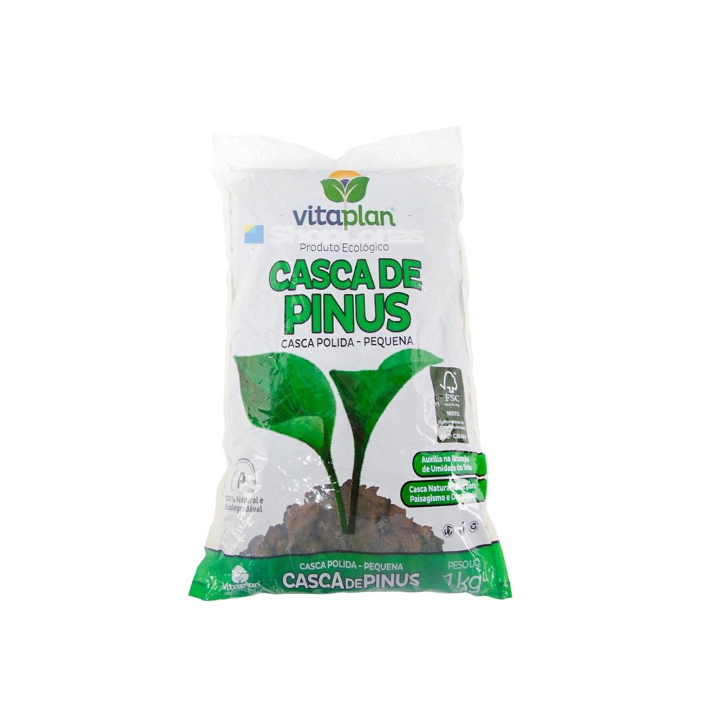 Casca de Pinus Polida Pequena Vitaplan 1kg 100% Biodegradável