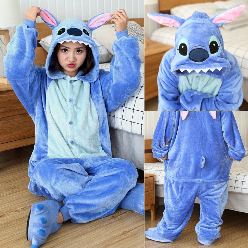 Adultos e Crianças Pijamas de Inverno de Flanela Quente Confortável, Design Animal,