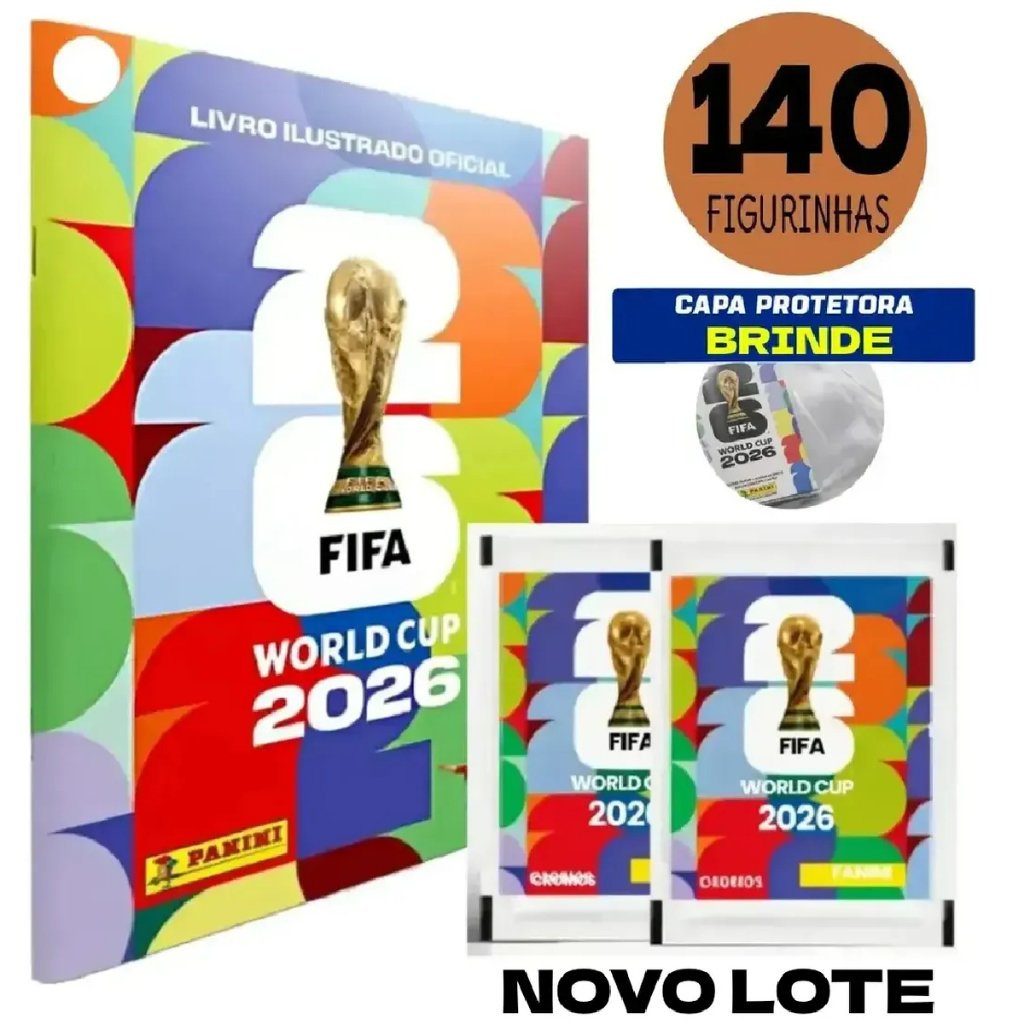 Álbum Oficial Copa Do Mundo FIFA 2026 Brochura + 7/21/35/70 Figurinhas Pacotes Colecionáveis Originais + Brinde Capa