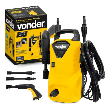 Lavadora De Alta Pressão Vonder Leve Lav1300 220v Amarela De 1.3kw Com 90bar De Pressão Máxima - 60hz Amarelo 60 Hz