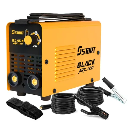 Máquina De Solda Inversora Elétrica Portátil Start Black Arc 120a Mma Eletrodo Tig Amarelo 220v
