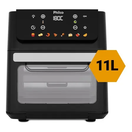 Air Fryer Oven Philco 11l 8 Funções Visor 1800w Paf11b Preto 127v