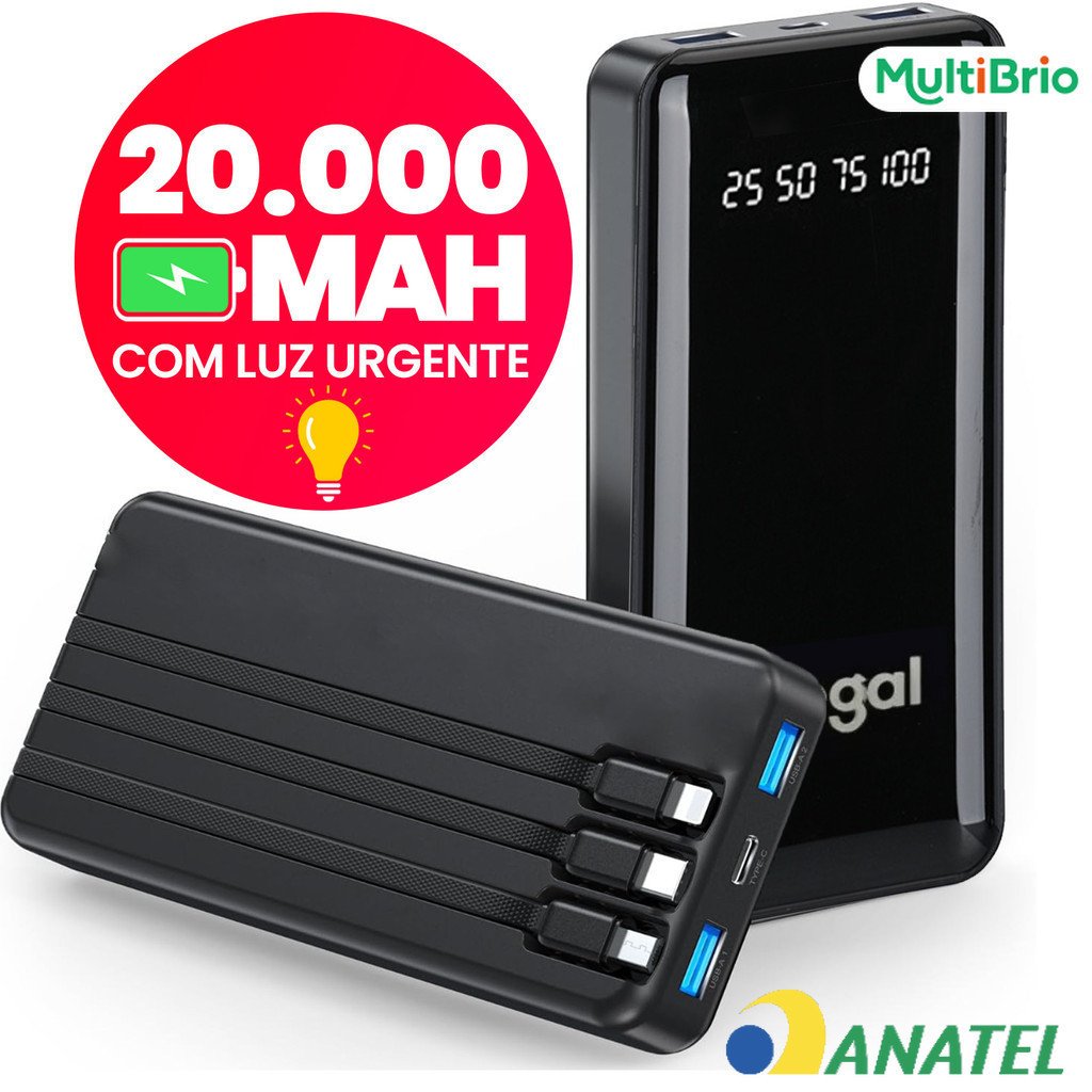 Bateria Externa Carregador Portátil Power Bank 10000 20000 mah Favo de Mel