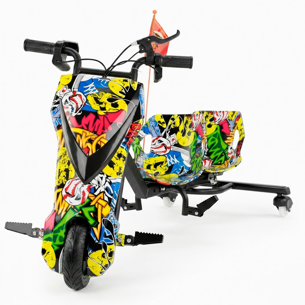 Carrinho Drift Elétrico Infantil 350W Mini Carro De Manobra Com LED Rápido 8km/h Importway Bivolt